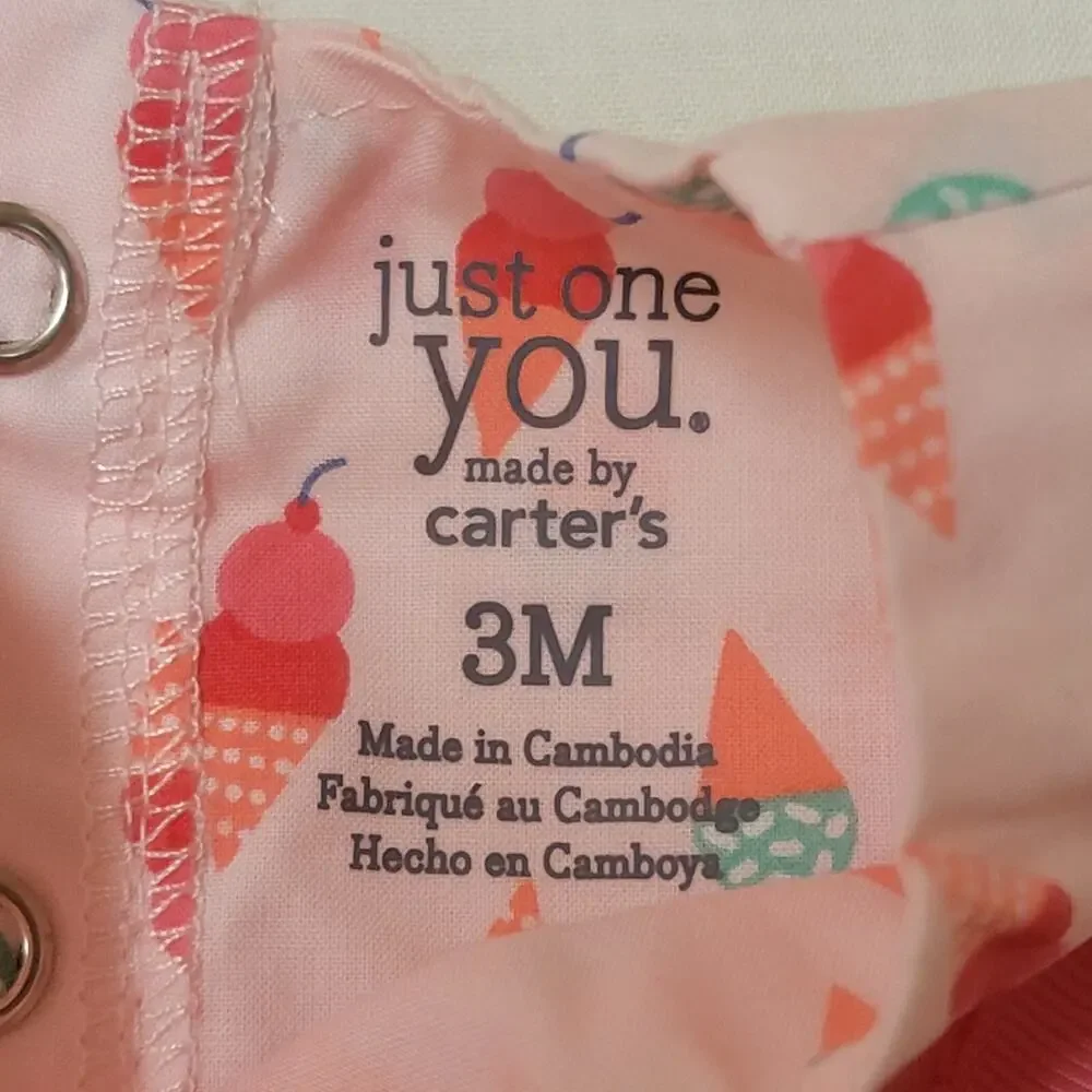 Carter's Just One You Romper - Ice Cream Cones - 3 Months - NWT